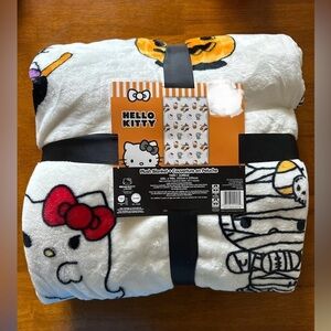 NWT HELLO KITTY MUMMY GHOST JACK-O-LANTERN WITCH TWIN SIZE HALLOWEEN BLANKET